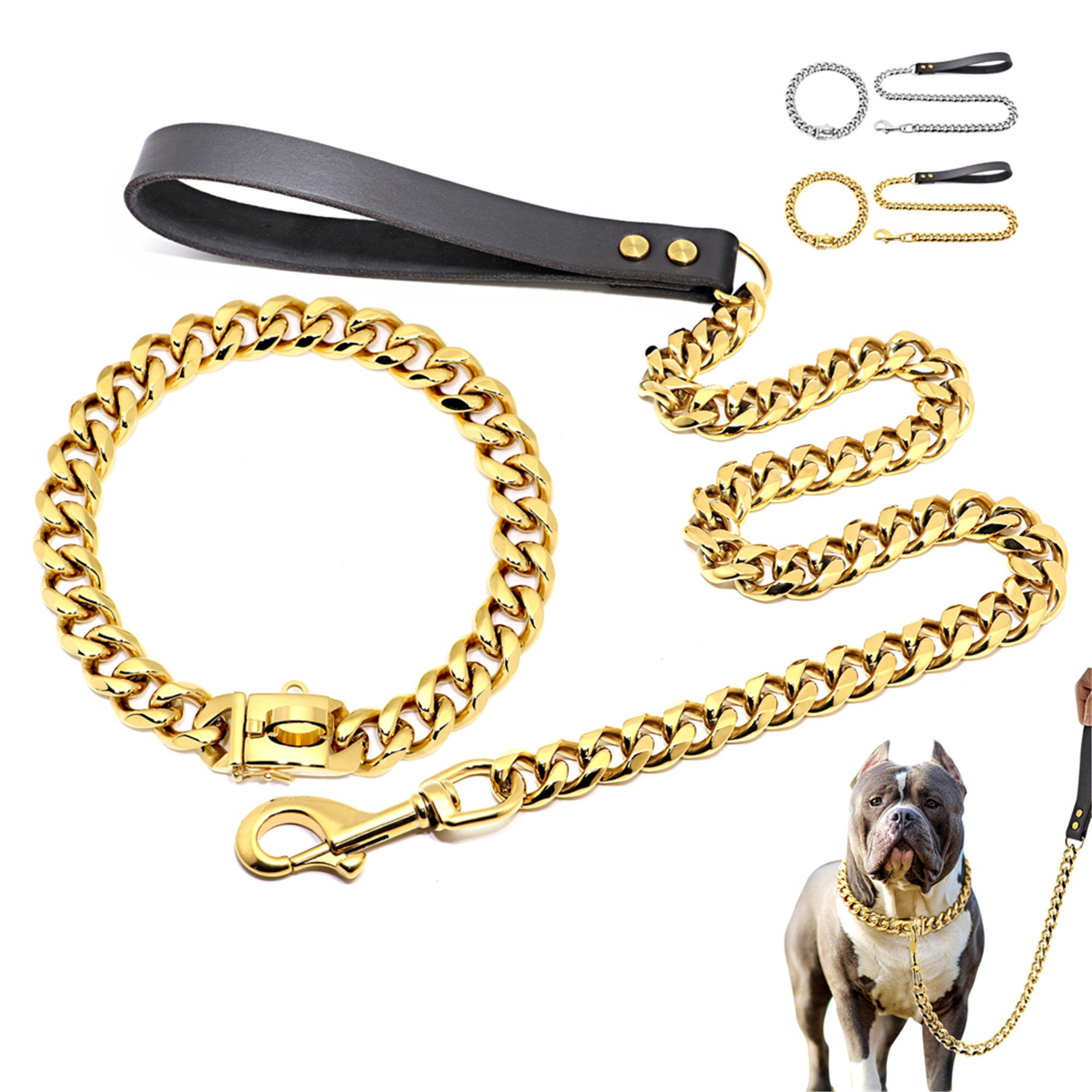 gold dog leash