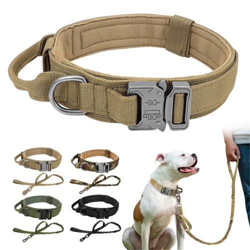Dog Leather Training Collar with Handle Durable for Medium Large Dogs Pitbull Dog Leather Training Collar with Handle Durable for Medium Large Dogs Pitbull