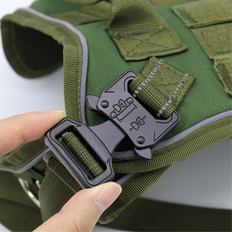 Durable Pet Dog  Tactical Military Harness Reflective Large Dogs Vest Harness For Working Dog Training Travel With Handle