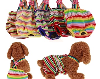 Breathable Colorful Dog Physical Pant Sanitary Puppy Shorts Dog Diapers Pet Panties Flower Cute Cotton Soft Dog Origin