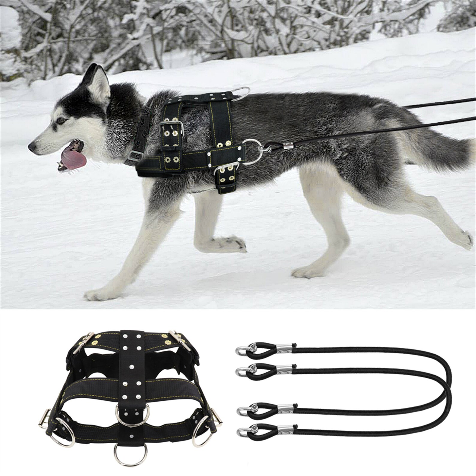Strong Dog Sledding Harness Durable Pet Training Products Etsy
