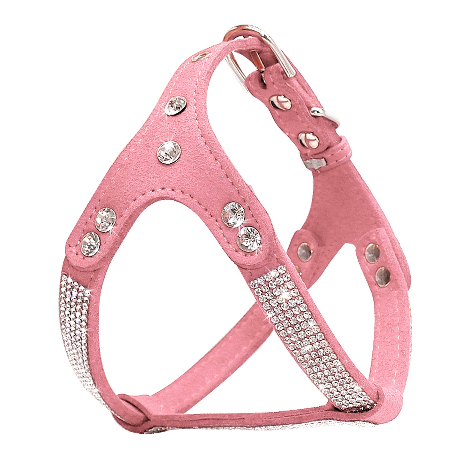 Rhinestone Puppy Harness Suede Leather Small Dogs Harness Etsy
