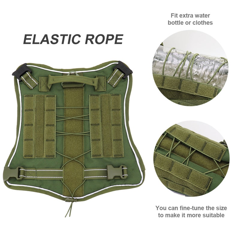Durable Pet Dog Tactical Military Harness Reflective Large Dogs Vest Harness For Working Dog Training Travel With Handle