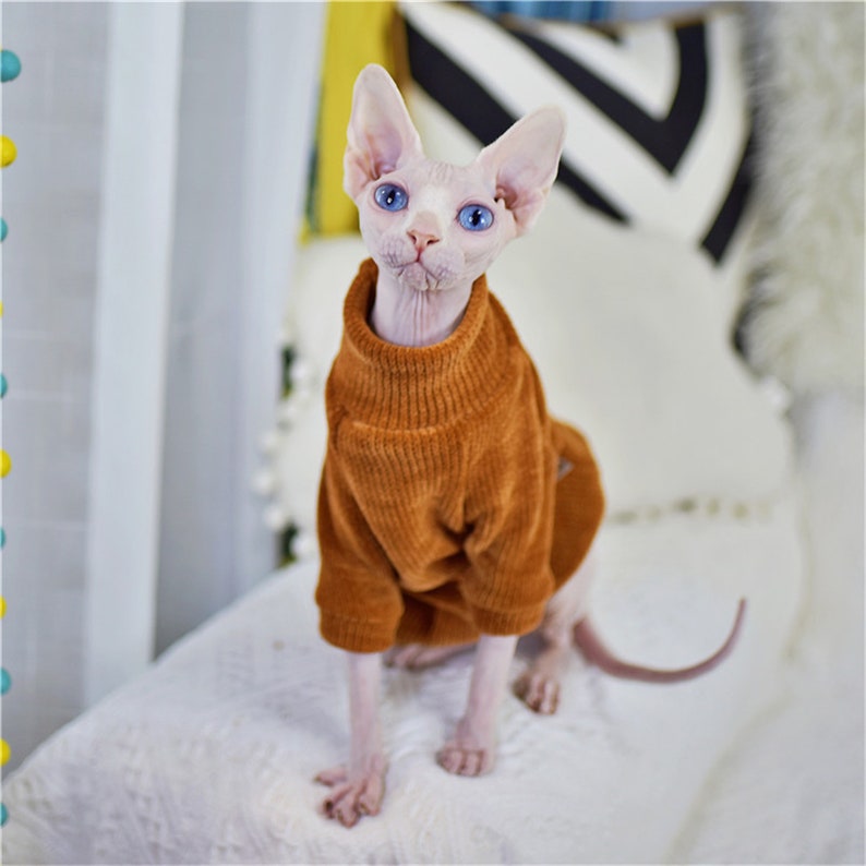 patrón de Letras cómodo/Transpirable para Gatos Clothers-XS_White DOUJIN Ropa para Gatos sin Pelo Sphynx/Devon 