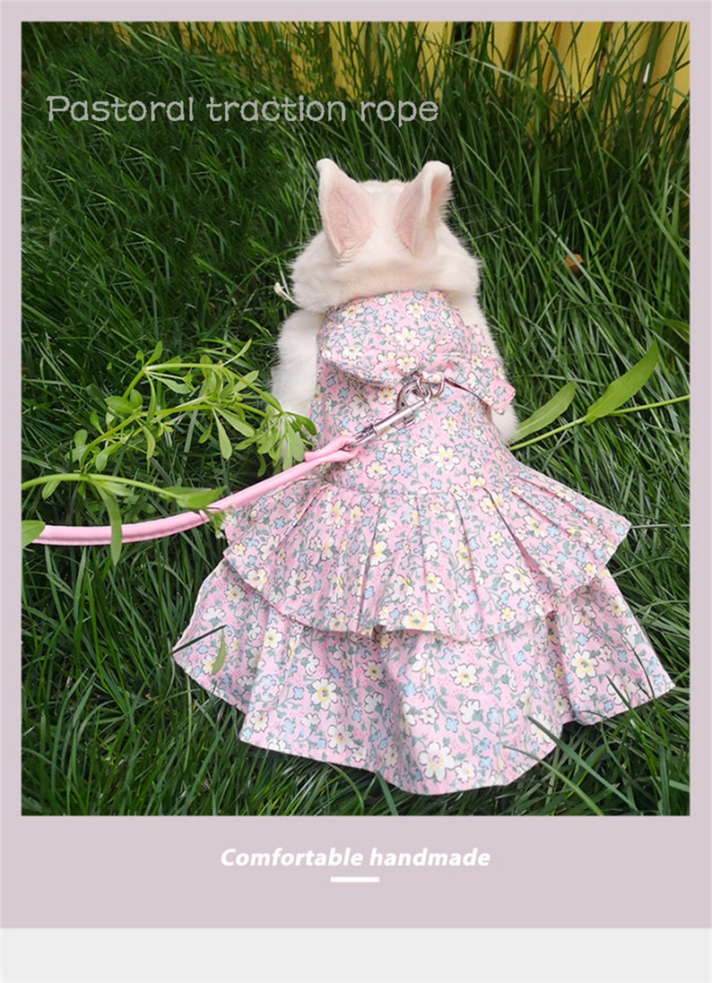 Cute Bunny Pet Vest Rabbit Clothes Dress Harness Supplies Etsy