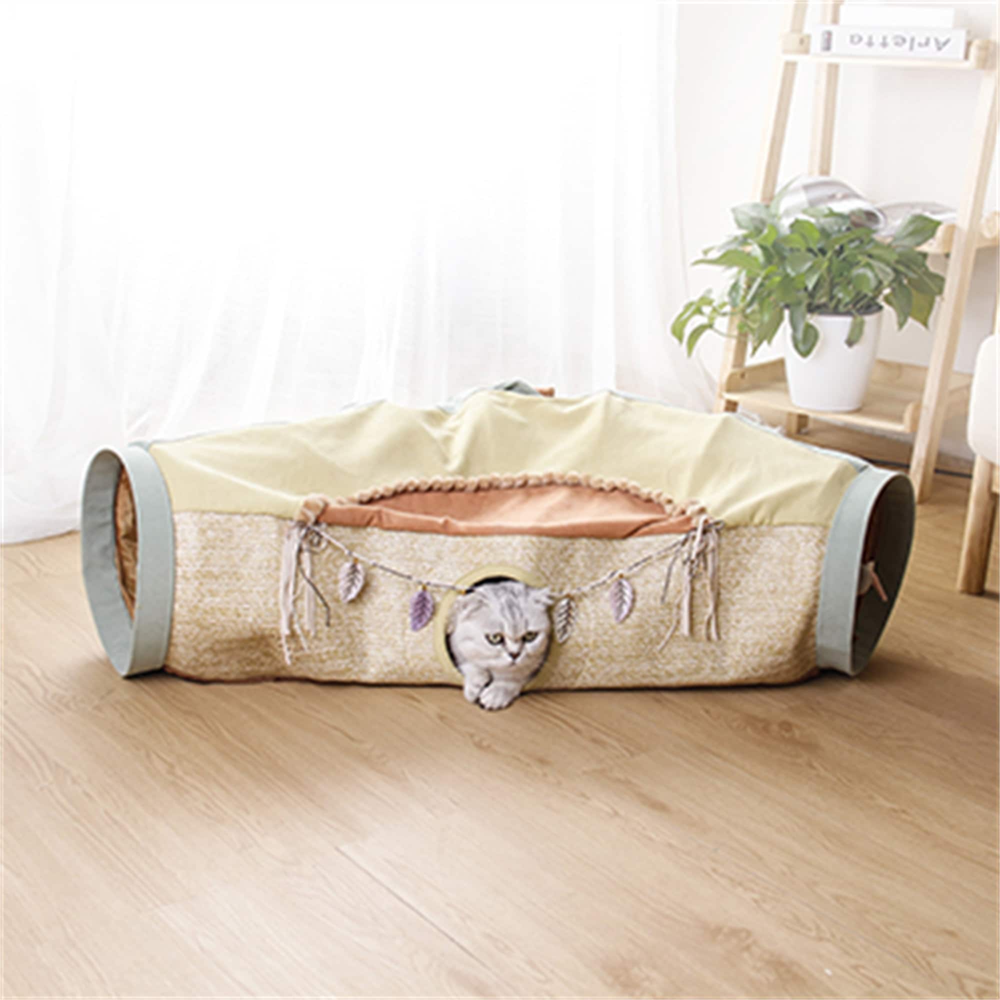 Pet Cat Tunnel Bed With Mat Collapsible 2 Way Tube with Etsy