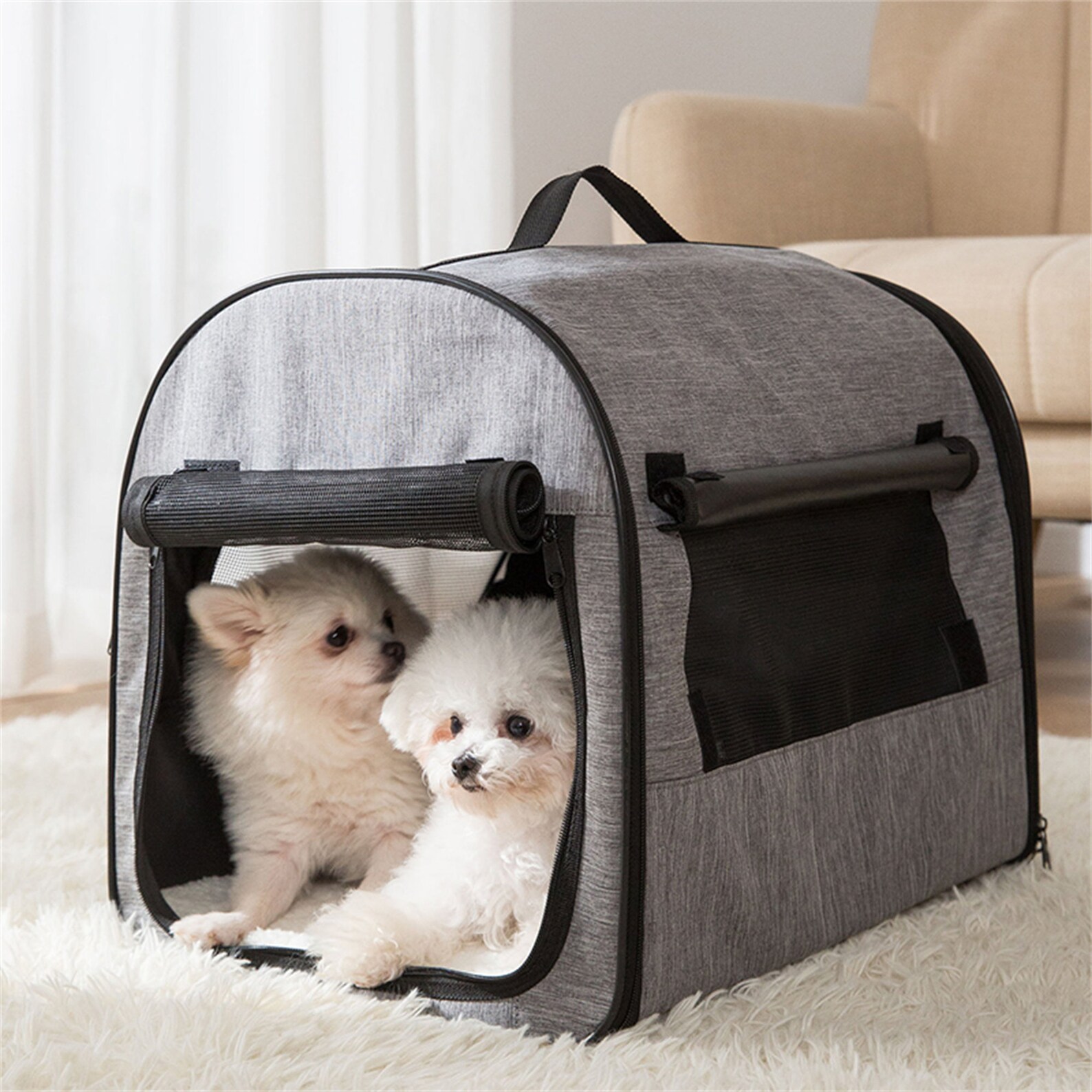 Portable Dog Carrier Bag Pet Car Travel Crates Vehicle Folding Etsy