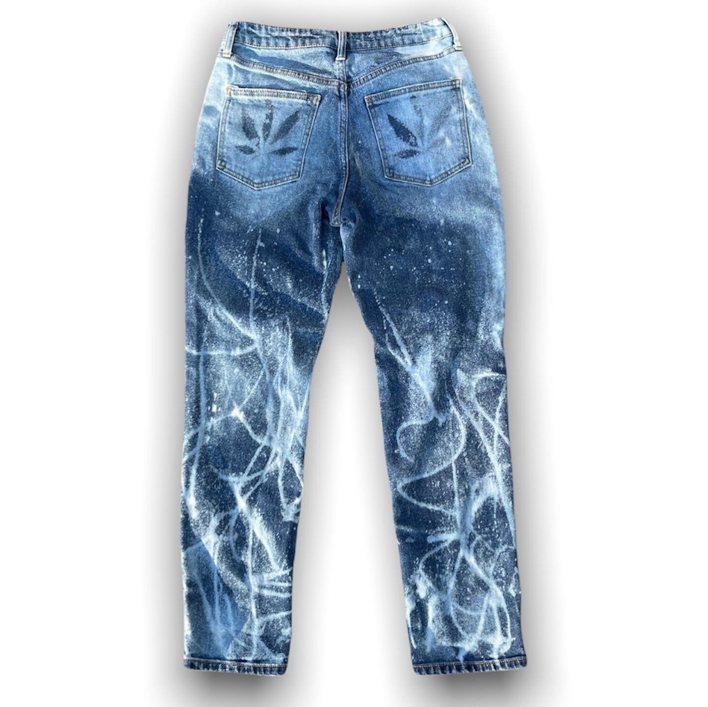 Hand Bleached Real Pot Leaf Pockets 