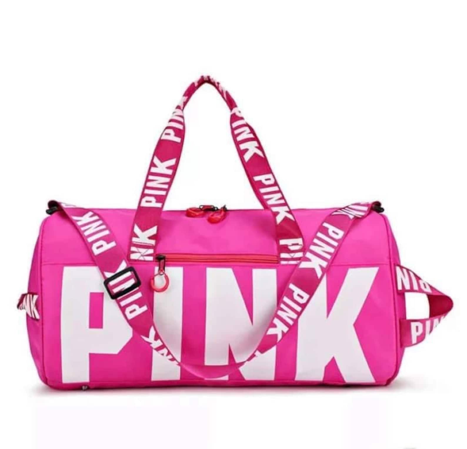 Pink Brand Duffle Bags Etsy