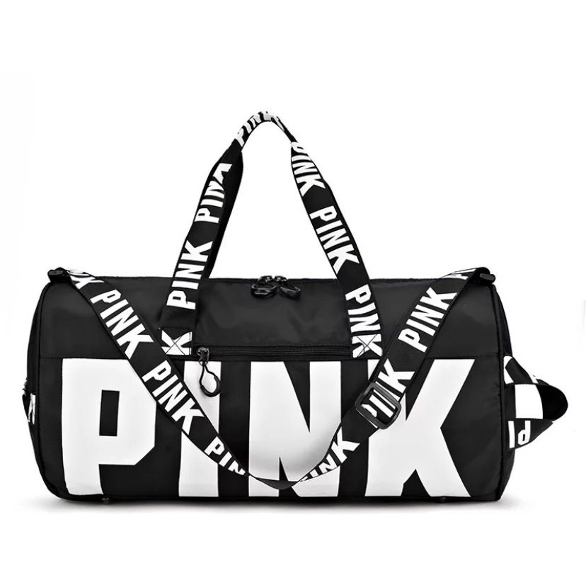 Pink Brand Duffle Bags Etsy