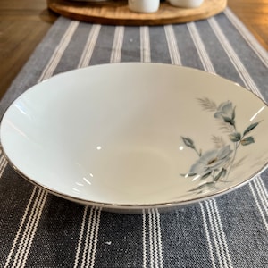 Vintage Noritake China Sylvia Round Vegetable Serving Bowl, white with blue flower