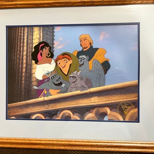 Vintage 1997 Disney The Hunchback of Notre Dame Framed Art Prints, Commemorative Lithograph, The Disney Store