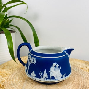 Vintage Wedgwood Cobalt Blue Jasperware Creamer 146 Shape Domestic