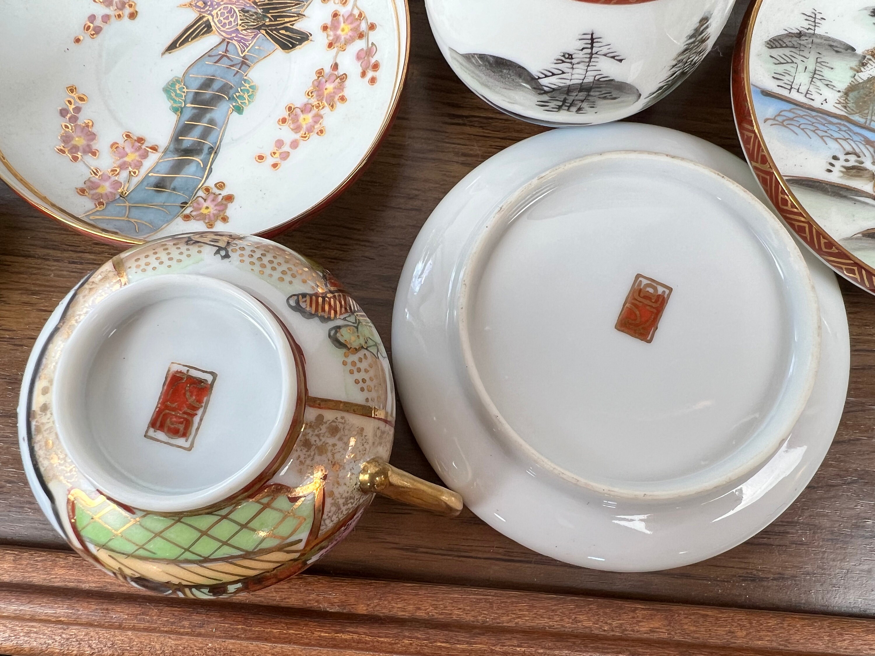 Japanese Kutani China Tea Set With Lithophane Geisha Etsy