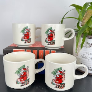 ヴィンテージ コーヒー マグカップ、ギブソンのサンタ クリスマス