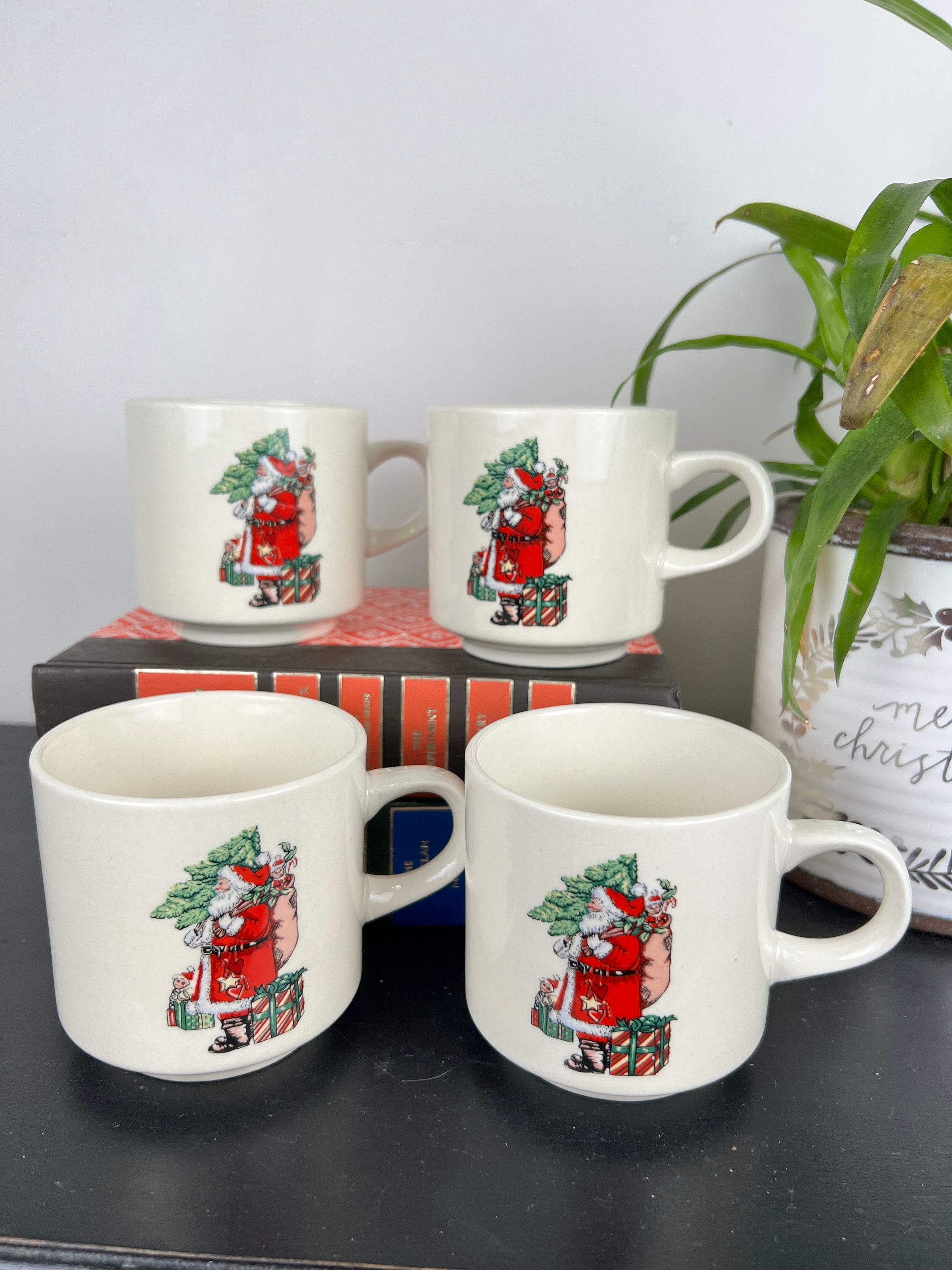 ヴィンテージ コーヒー マグカップ、ギブソンのサンタ クリスマス