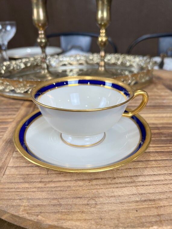 Limited Edition Antique Lenox China Cobalt Blue and Gold Tea Cup 