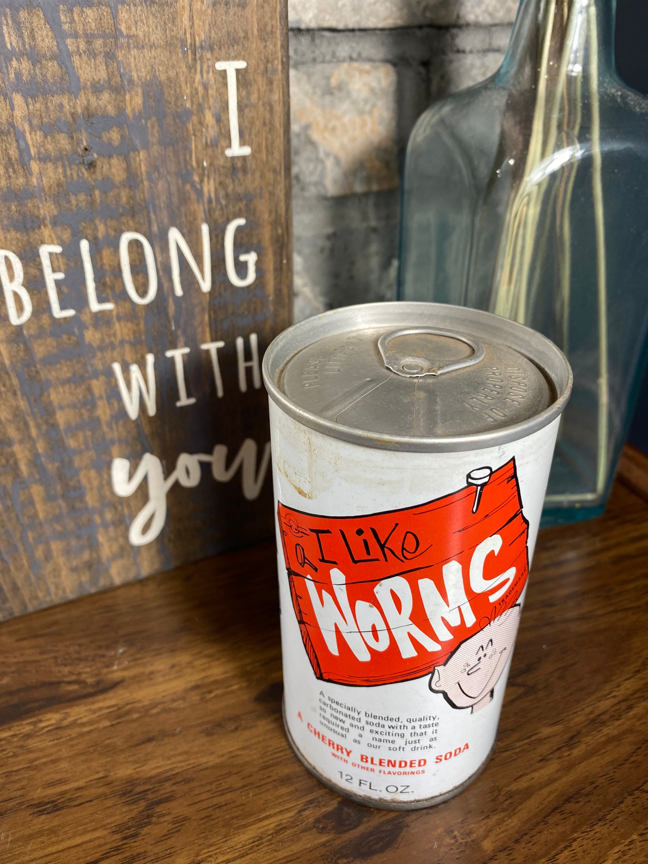 I Like Worms Empty Cherry Soda Pop Can Rare Etsy