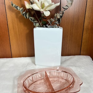 Vintage Pink Depression Glass Jeannette Adam Divided Relish Dish, Holiday Table