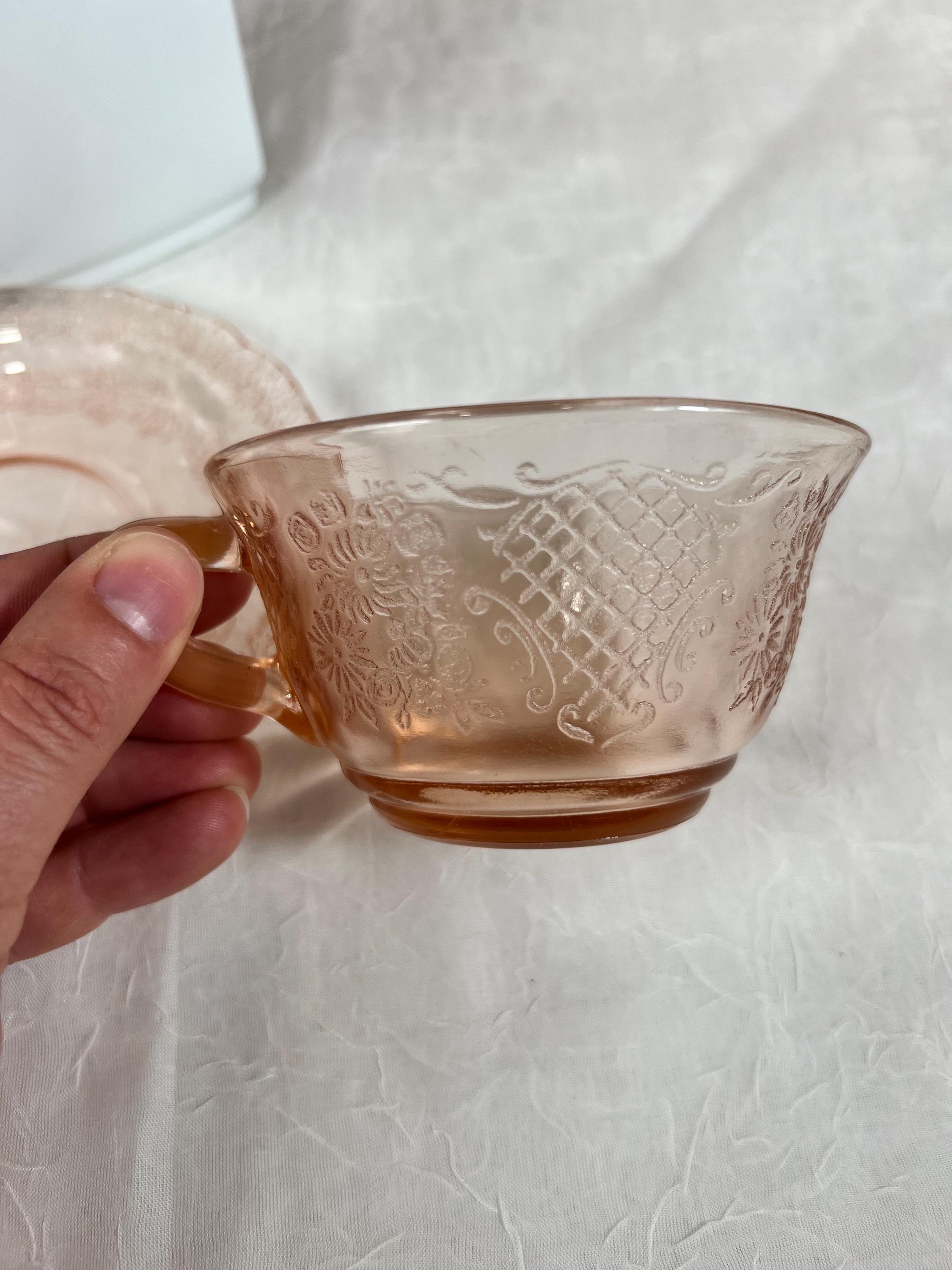 ヴィンテージ ピンク デプレッション グラス フェデラル グラス カップ