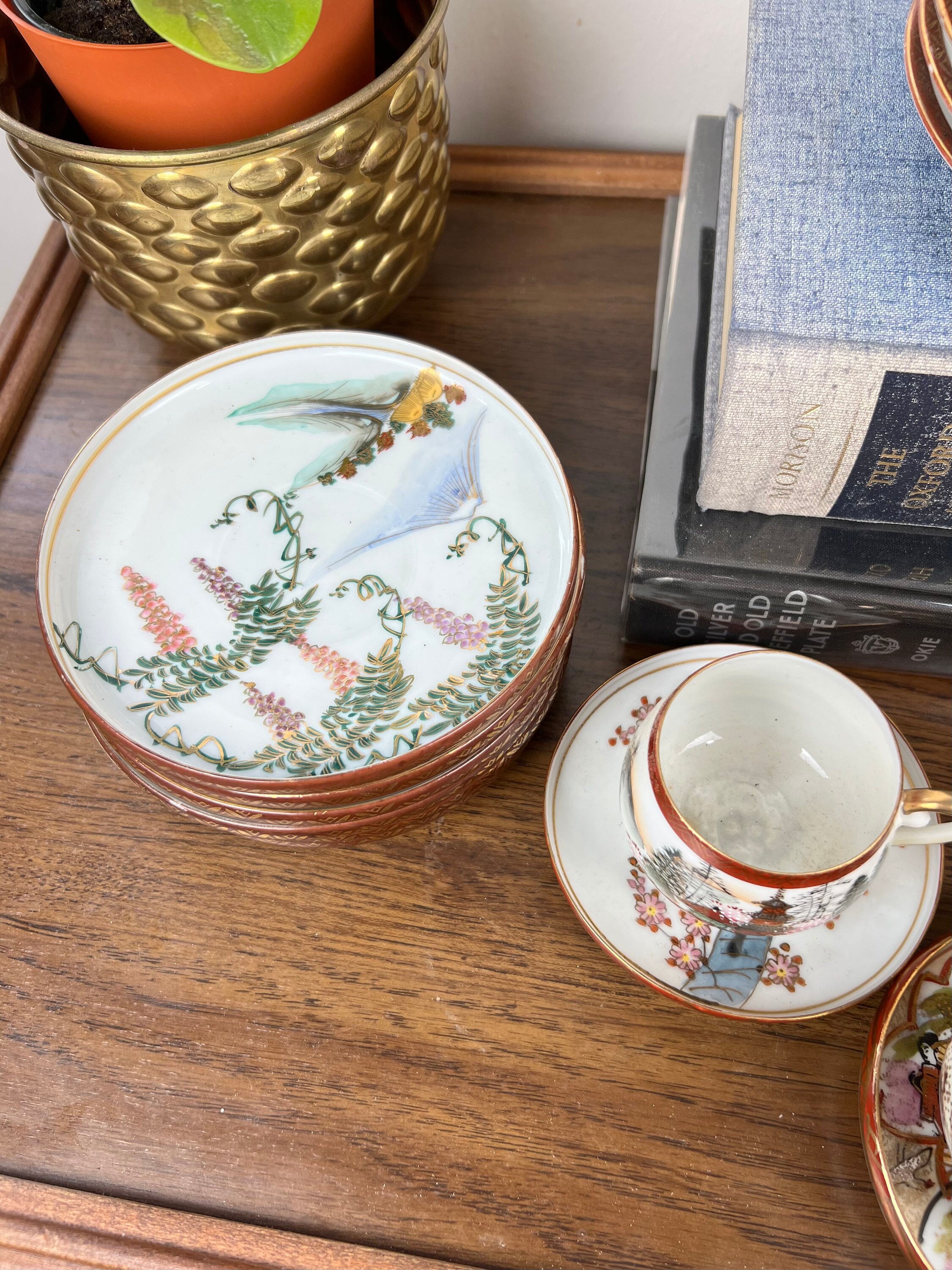 Japanese Kutani China Tea Set With Lithophane Geisha Etsy