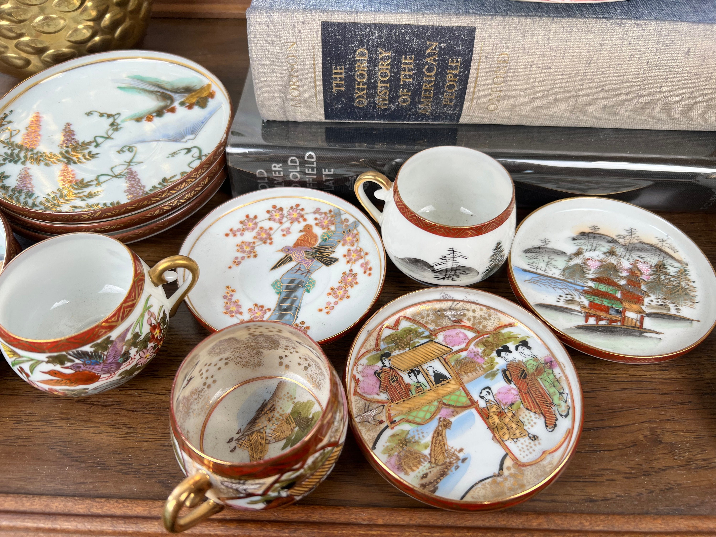 Japanese Kutani China Tea Set With Lithophane Geisha Etsy
