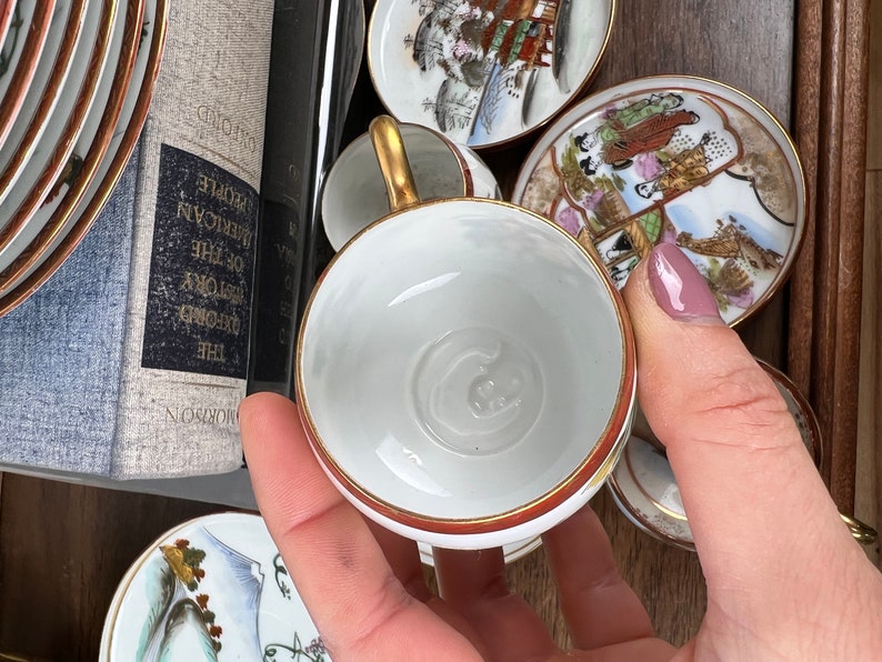 Japanese Kutani China Tea Set With Lithophane Geisha Etsy