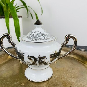 Vintage Norcrest China 25th wedding anniversary sugar bowl marked L-258