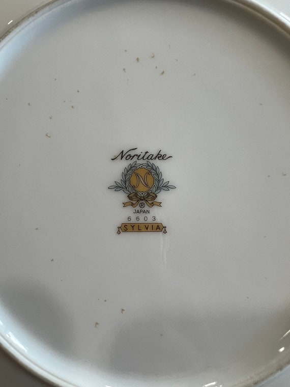 Vintage Noritake China Sylvia Salad Plate, White With Blue Flower