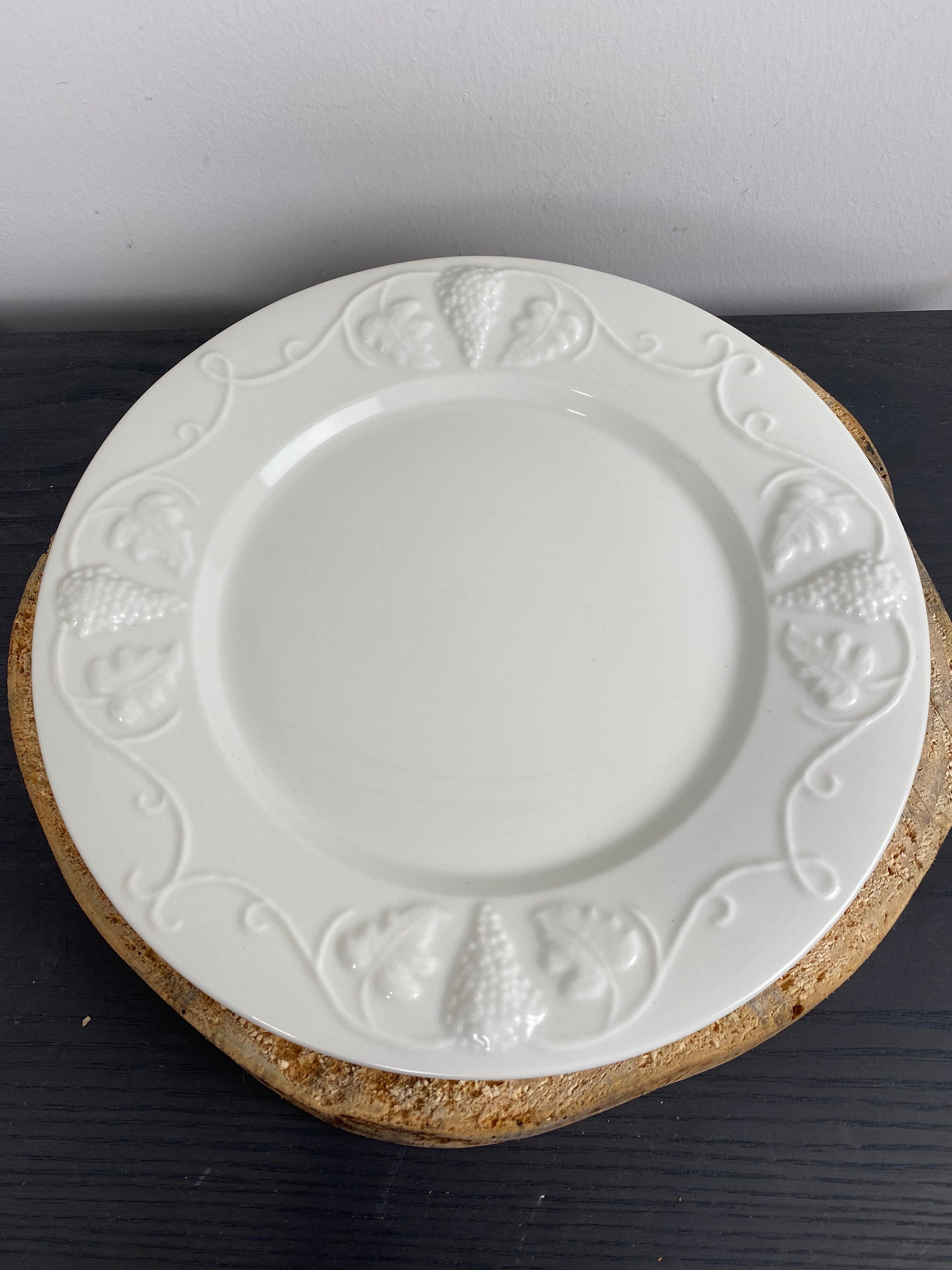 Red Cliff Ironstone Fine China Dinner Plate Grape Ivory Etsy