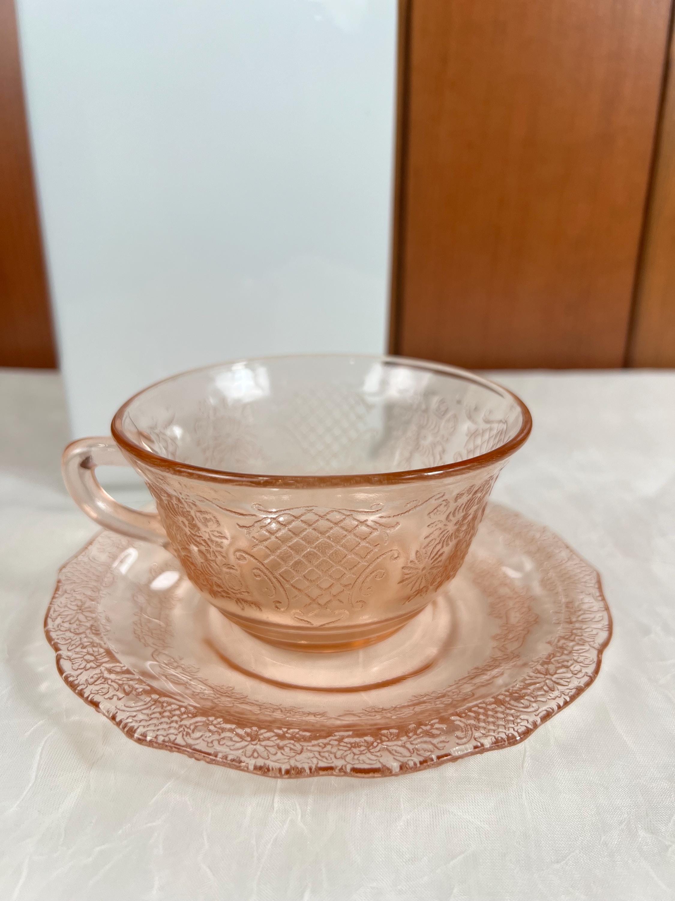 フェデラルグラス社製のピンクデプレッショングラスのセット ヴィンテージ ピンク デプレッション グラス フェデラル グラス カップ