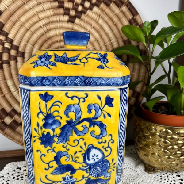 Decorative Blue Jar Etsy