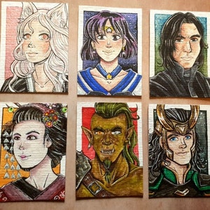 Aceo card (Kakao Karte) Headshot Auftragszeichnung von ***FieryColors***