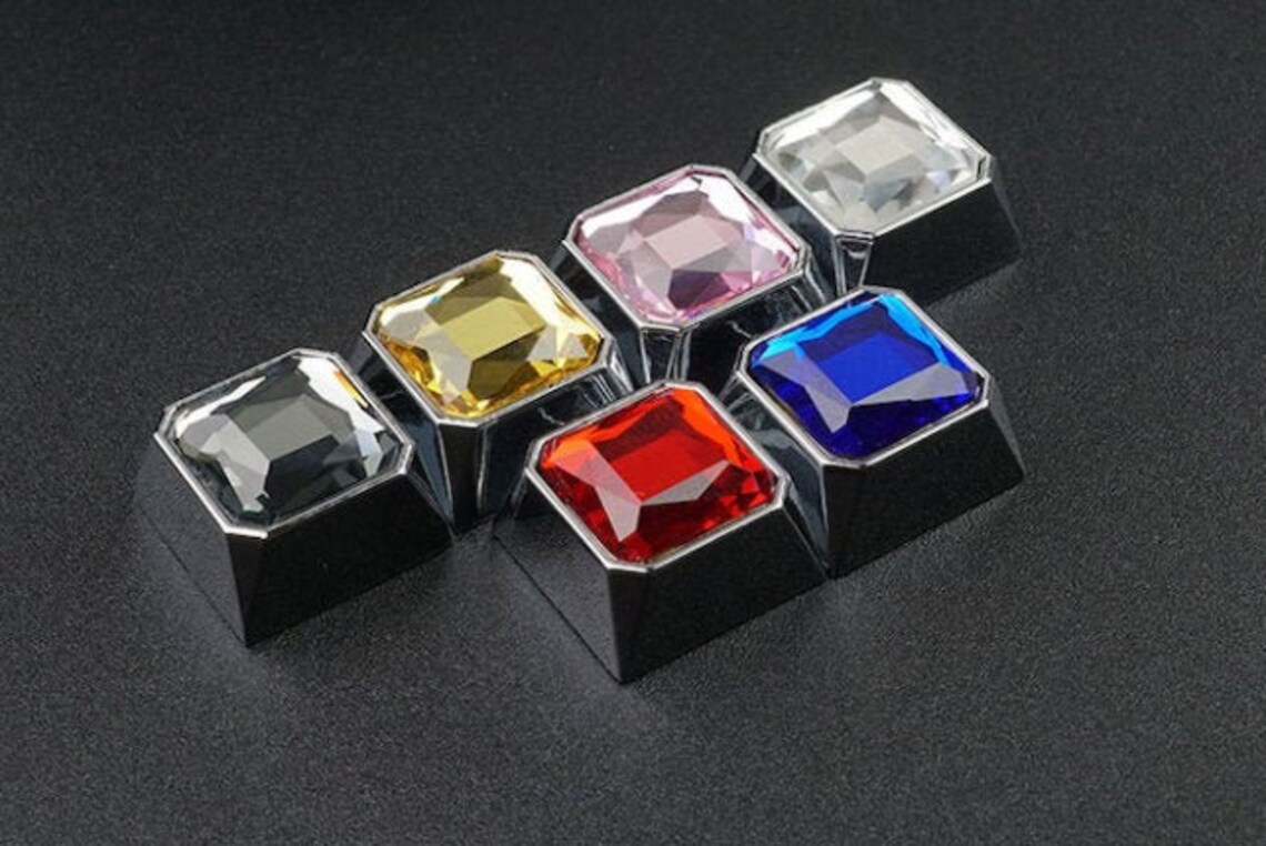 HEAVY SHELL Jeweled keycapszinc alloy glass cutting mx axis Etsy