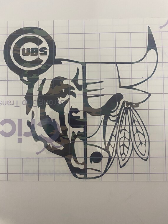 Chicago Sports Team Vinyl Sticker Cubs Bears Bulls & Black Etsy