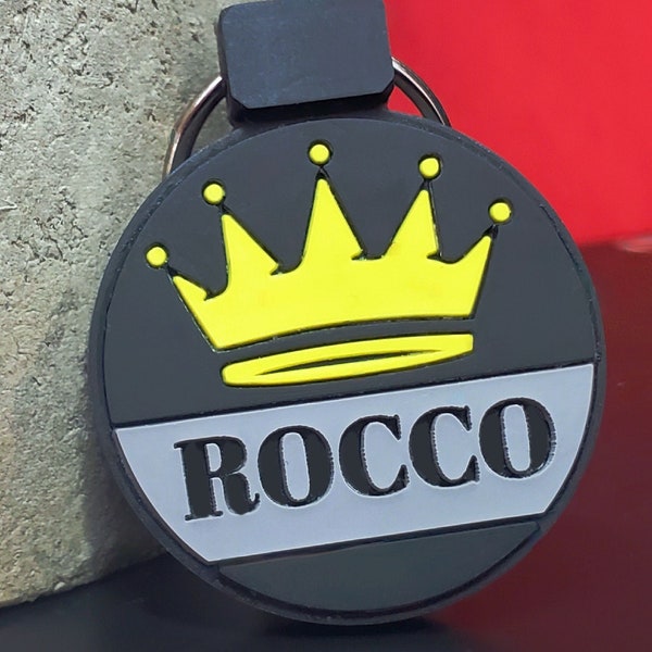 King Dog Tag Silicone Crown Design by Pazzo Pet Tags