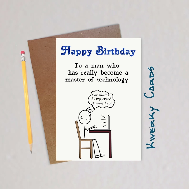 Computer Genius Funny Birthday Card Handmade Card Birthday | Etsy
