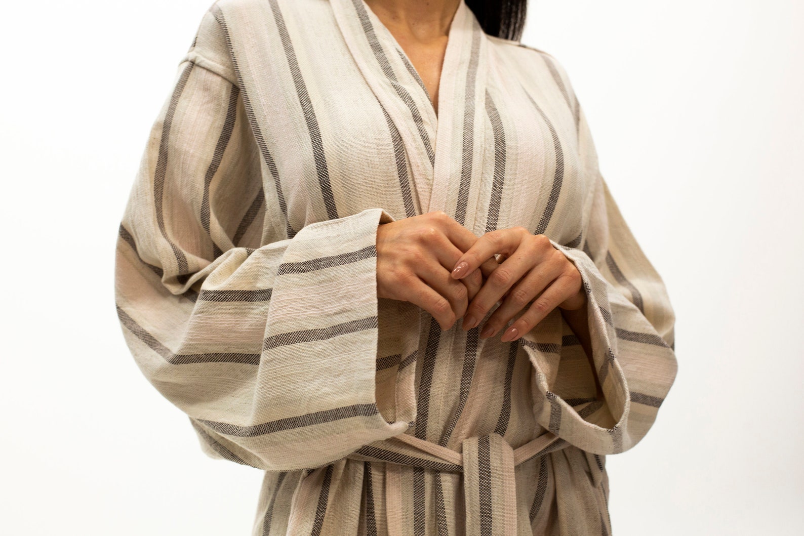 kimono style towelling bathrobe