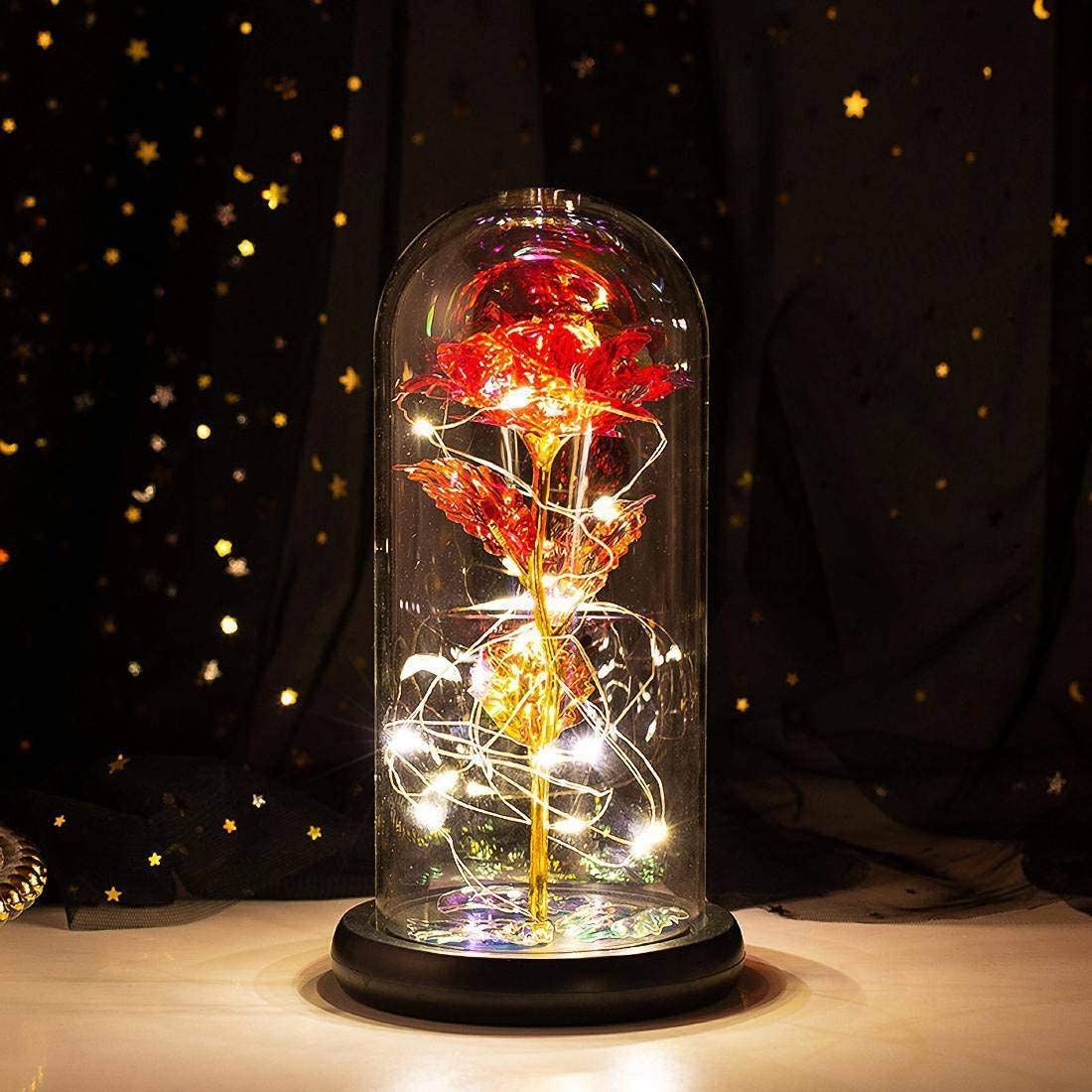 Galaxy Rose Flower Enchanted Rose in Glass Dome Forever Rose Etsy