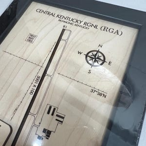 Laser Engraved Airport Diagram on Wood - Aviation Art image 19