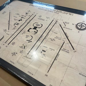 Laser Engraved Airport Diagram on Wood - Aviation Art image 18