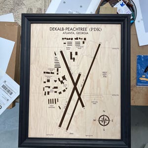 Laser Engraved Airport Diagram on Wood - Aviation Art image 13