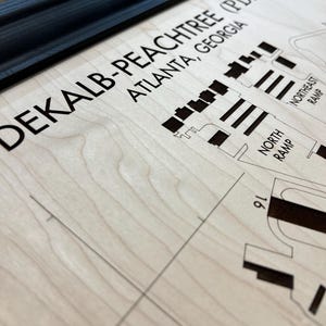 Laser Engraved Airport Diagram on Wood - Aviation Art image 2