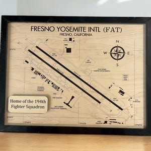 Laser Engraved Airport Diagram on Wood - Aviation Art image 17