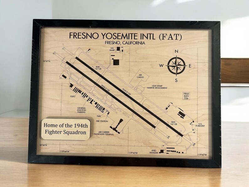 Laser Engraved Airport Diagram on Wood - Aviation Art image 17