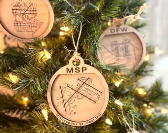 Airport Christmas Ornament: Personalized Aviation Gift