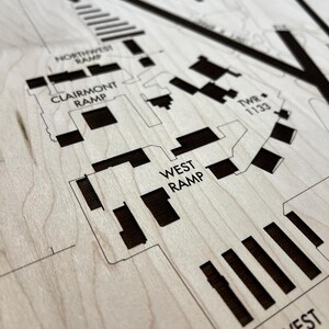 Laser Engraved Airport Diagram on Wood - Aviation Art image 14