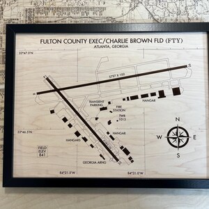 Laser Engraved Airport Diagram on Wood - Aviation Art image 20