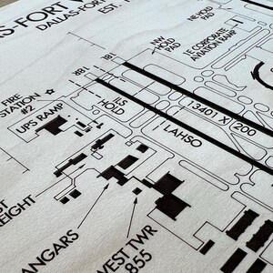 Laser Engraved Airport Diagram on Wood - Aviation Art image 16