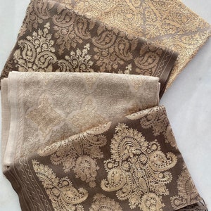 Women&#39;s Pashmina Wool Scarf Shawl Throw with Silk Embroidery
